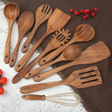 10 Piece Wooden Utensils Set